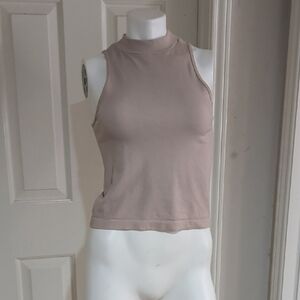 Madden's NYC Women’s Mock Neck Tank Top in Blush Taupe Size Medium